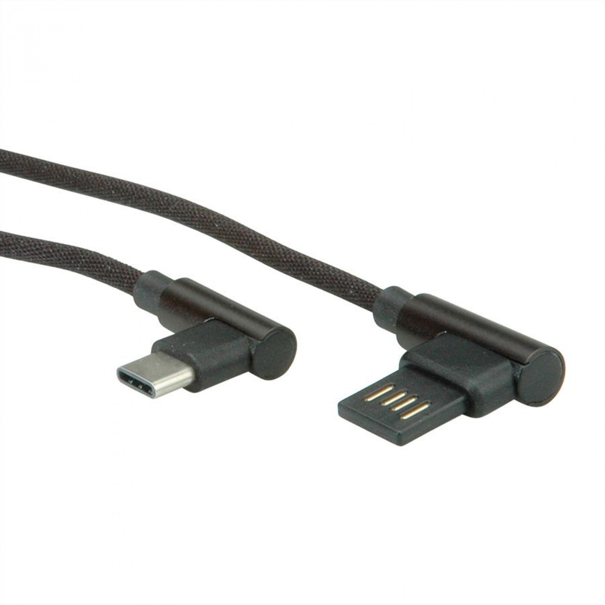 Cablu de incarcare USB C in unghi 90 grade Gaming negru GAVE imagine noua 2022